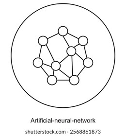 Artificial-neural-network icon, Exploring the Foundations and Applications of Neural Networks, Harnessing the Power of Artificial Neural Networks in AI, vector