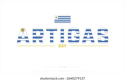 Artigas Day Design on white background, Typographic Design of Artigas Day, Vector Design of Artigas Day, Artigas Day