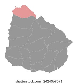 Artigas Department map, administrative division of Uruguay. Vector illustration.