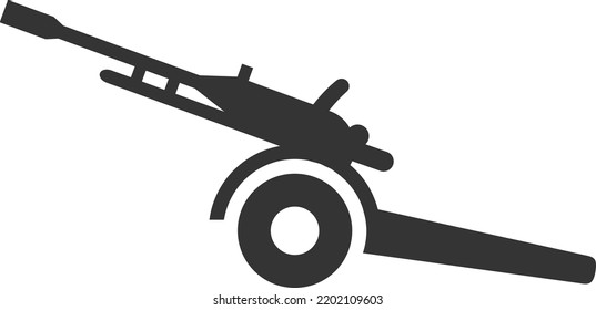 Artillery Gun Black Icon. War Fighting Weapon