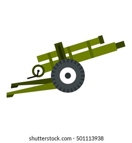 Artillery Gun Icon. Flat Illustration Of Artillery Gun Vector Icon For Web Design