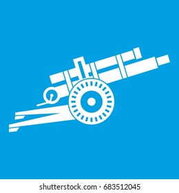 Artillery gun icon white