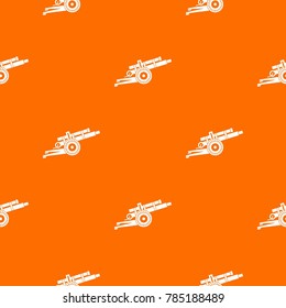 Artillery gun pattern repeat seamless in orange color for any design. Vector geometric illustration