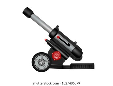 Artillery gun vector illustration.Toy plastic artillery gun in the vector.