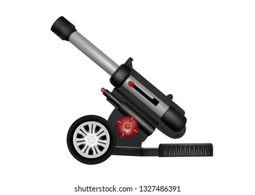 Artillery gun vector illustration.Toy plastic artillery gun in the vector.