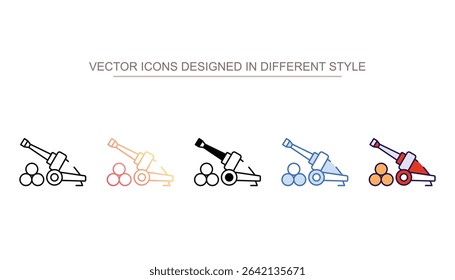 Artillery icon design with white background stock illustration