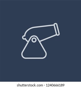 artillery icon. artillery linear design concept from Army collection. Simple element vector illustration on dark blue background.