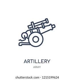 artillery icon. artillery linear symbol design from Army collection.