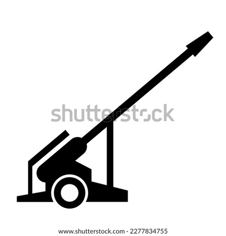 Artillery icon. Vector artillery canon symbol isolated on white.
