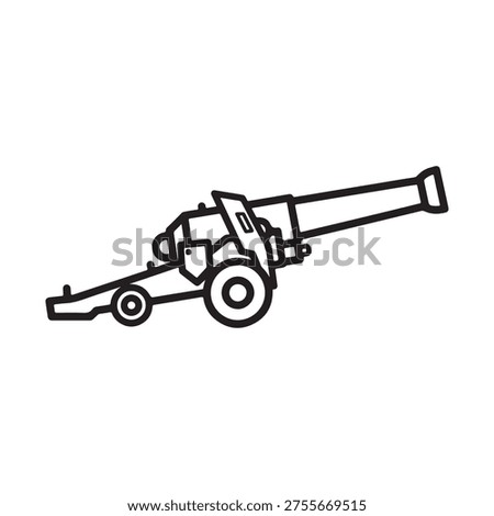 Artillery icon. Vector artillery canon symbol isolated on white.
