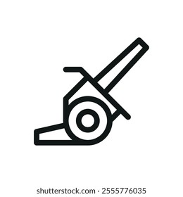 Artillery scale model isolated icon, cannon vector symbol with editable stroke