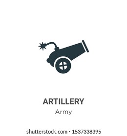 Artillery vector icon on white background. Flat vector artillery icon symbol sign from modern army collection for mobile concept and web apps design.