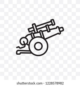 artillery vector linear icon isolated on transparent background, artillery transparency concept can be used for web and mobile
