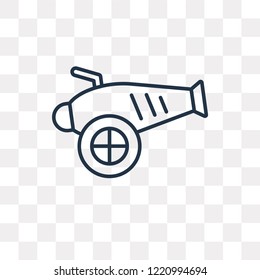 Artillery vector outline icon isolated on transparent background, high quality linear Artillery transparency concept can be used web and mobile