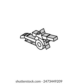 artillery war weapon isometric icon vector. artillery war weapon sign. isolated symbol illustration