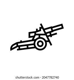 artillery war weapon line icon vector. artillery war weapon sign. isolated contour symbol black illustration