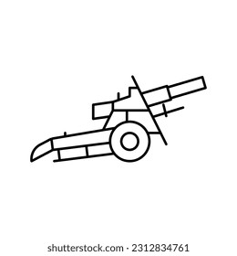 artillery war weapon line icon vector. artillery war weapon sign. isolated contour symbol black illustration