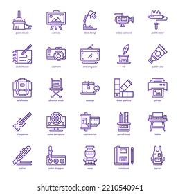 Artis Studio icon pack for your website design, logo, app, and user interface. Artis Studio icon basic line gradient design. Vector graphics illustration and editable stroke.