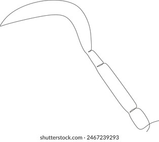 artisan and agricultural tools in continuous line art