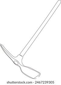 artisan and agricultural tools in continuous line art