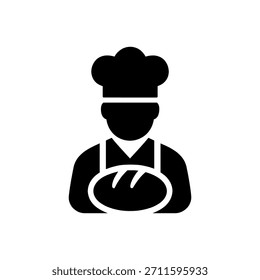 Icono de uniforme de pan de panadero artesanal aislado sobre fondo blanco