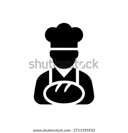 Artisan Baker Bread Uniform Icon Isolated On White Background