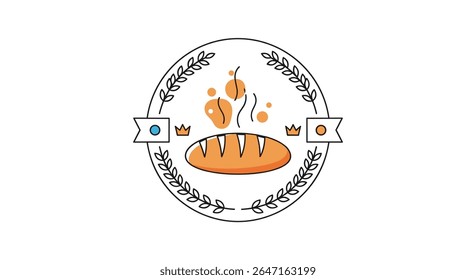 Artisan Bread Bakery Emblem with Wheat Stalks