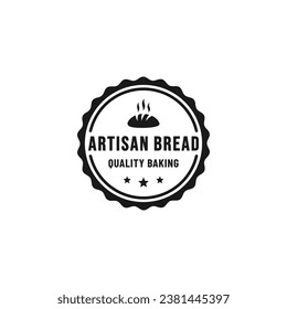 Künstliches Brotetikett oder handwerklicher Brotstempel, Vektorgrafik einzeln. Künstliches Brot-Etikett für Produktverpackungen, Apps, Websites, Print-Design und mehr über künstlerisches Brot.