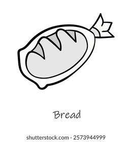 Artisan Bread Vector. A cute and vibrant bread design for culinary and bakery themes.