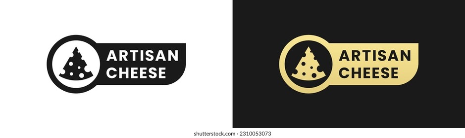 Artisan cheese label or Artisan cheese seal vector isolated in flat style. Best Artisan cheese label for product packaging design element. Elegant Artisan cheese seal for packaging design element.