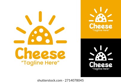 Logotipo de queso artesanal diseñado para marcas de lácteos, fabricantes de quesos especiales y envases de alimentos de primera calidad.