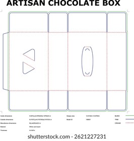Schokoladenbox Verpackung Die Cut Template Flat Vector Illustration