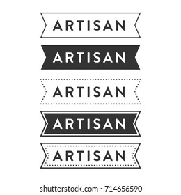 Artisan, Farmer's Market, Vector Set, Hipster Ribbon Banner Vector Background 