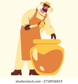 artisan honey making process illustration