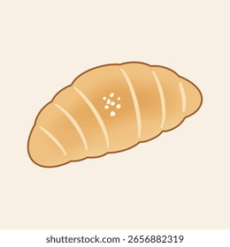 Ilustración vectorial de pan con sal artesanal para panadería Menú Diseño