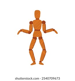 artisan wood man model cartoon. en detail, unique realistic, pose material artisan wood man model sign. isolated symbol vector illustration