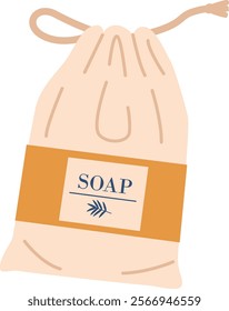 Artisanal crafted soap in sack