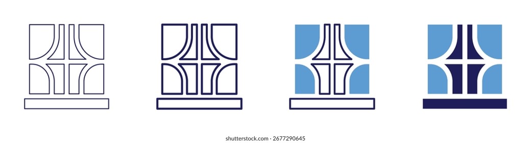 Icono de sensación artesanal en 4 estilos diferentes. Línea delgada, línea, línea en negrita, duotono. Estilo duotono. Trazo editable.