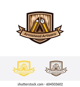 Artisans logo concept. Art, Wood and Design logo concept. Vector logo template