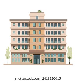 Artishellen building of colorful set. The beauty of architectural design with this captivating illustration of this building is presented in a delightful cartoon style. Vector illustration.