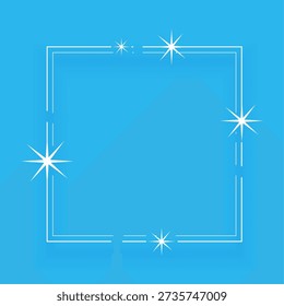 artisitc sparkling starry empty square frame design vector