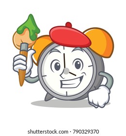 Artist alarm clock character cartoon