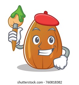Artist almond nut character cartoon