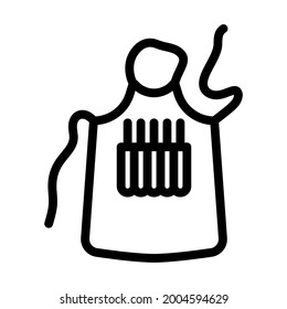 Artist Apron Icon. Bold outline design with editable stroke width. Vector Illustration.