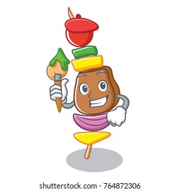 Artist barbecue character cartoon style