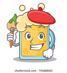 Artist beer character cartoon style Artist beer character cartoon style