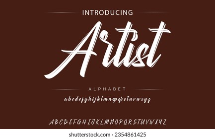 Artist Best Alphabet Painting Paint Brush Beauty Script Logotype Font lettering handwritten