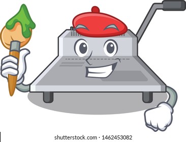 Artist binding machine isolated in the mascot