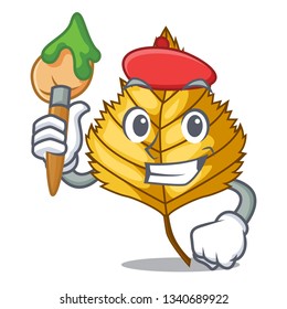 Artist birch leaf in the mascot shape