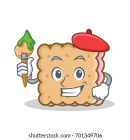 Artist biscuit cartoon character style